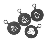 4 Pcs Decorazione Del Latte Per Caffè Stencil Spray Di Strumenti L'arte