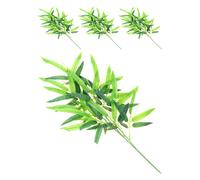4 Pcs Di Bambù Artificiale Bastone Finto Decorazione Piante Verdi Foglie
