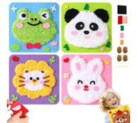 4 PCS Diy Embroidery Doll Set,cartoon Animal Sewing Craft Kit,diy Embroidery Doll Set,animal Sewing Craft Kit for Kids,DIY Embroidery & Sewing Craft Kit,Creative Gift, Beginner-Friendly Art Supplies