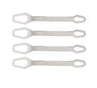 4 Pcs Double Ended Self Tightening Wrench, Universal Adjustable Wrench 8 to 22mm, High Hardness 60HRC Steel Spanner with Dual Jaw Design for Automotive Home Repair and Construction (Argento)