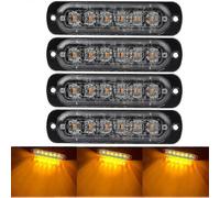 4 Pcs Emergency Warning Lights for Vehicles Trucks Emergency Beacon Warning Hazard Flash Strobe Flash 6 Led Surface Mount Waterproof