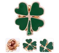 4 Pcs Four Leaf Clover Brooch St Patrick's Day Accessory Perno Spilla