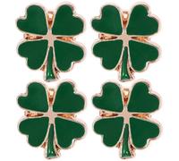 4 Pcs Four Leaf Clover Brooch St Patrick's Day Accessory Perno Spilla