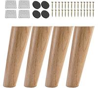 4 PCS Furniture Legs,Round Solid Wooden Table Leg, Heavy Duty Solid Beech Wood Cylindrical Table Legs, Chair Legs, Sofa Legs, Cabinet Legs, Wood Furniture Feet,slanted-40cm/15.7in