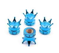 4 PCS General Purpose Crown Wheel Valve Covers Air Dustproof Waterproof Car Motorcycle Tyre Rim Covers Car Decoration Valve Caps(4pcs sky blue)