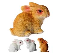 4 Pcs Holiday Gift Statua Giardino Del Coniglio Figurine Piccoli Animali