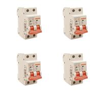 4 PCS Interruttore Magnetotermico 50A, MCB Curva C 2P 6KA, 220V, 2 Modulo DIN