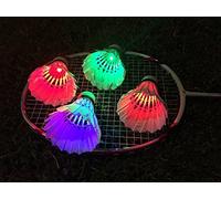 4 Pcs LED Rosso Verde Blu e Multicolori Badminton,Xrten LED Volano Luminoso Quattro Colori Adatti per Giocare a Badminton Durante la Notte