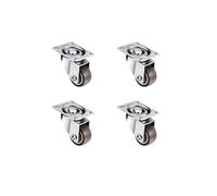 4 Pcs Low-Profile 1-Inch Soft Rubber Swivel Casters With 360-Degree Top Plate Silent Wheels For Smooth Movement(Type 1)