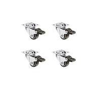 4 Pcs Low-Profile 1-Inch Soft Rubber Swivel Casters With 360-Degree Top Plate Silent Wheels For Smooth Movement(Type 3)