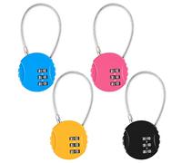4 Pcs Lucchetti per Bagagli, lucchetto combinazione 3 cifre,Serratura Codificata in Lega di Zinco,lucchetto a codice resettabile per Bagagli Viaggio, per Armadietto, Valigia,Palestra.(4 colori)