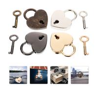 4 Pcs Lucchetto A Forma Di Cuore Per Portagioie, Diario Bagaglio Zaino Lock Del
