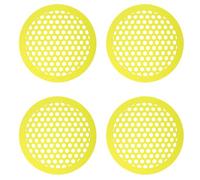 4 PCS Mangiatoia Rotonda per Api Stazione di Irrigazione per Api con Design a Nido d’Ape, Fontanella per Api e Tazza per Api in Plastica Resistente, Mangiatoie per Api per Esterno Decorativo