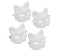 4 Pcs Maschera Animale Verniciabile Maschere Di Animali Per Gatti