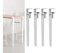 4 PCS Metal Table Clamp Legs,Adjustable Coffee Table Legs,F-Shape Dining Desk Foot,Iron Workbench Support Legs,DIY Bar Legs,No Punching Design,with Adjustable Feet (71cm(28in),White)