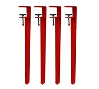 4 PCS Metal Table Clamp Legs,Adjustable Coffee Table Legs,F-Shape Dining Desk Foot,Iron Workbench Support Legs,DIY Bar Legs,No Punching Design,with Adjustable Feet (71cm(28in),Red)
