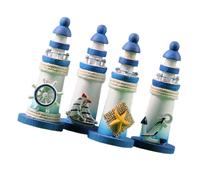 4 Pcs Mini Accessori Del Faro Legno Ufficio Ornamento Tema Spiaggia