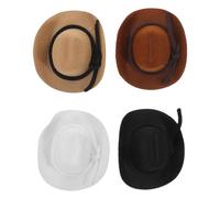 4 Pcs Mini Cappello Da Bambola Floccato Accessori Per Bambole Cappelli Statuine
