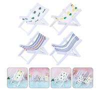 4 Pcs Mini Sdraio Da Spiaggia Mobili Per La Casa Miniatura Sedia