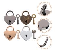 4 Pcs Mini Serrature Con Chiavi Lucchetti Valigie Lock Forma Di Cuore