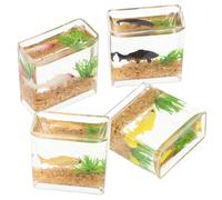 4 Pcs Miniature Di Case Delle Bambole Giocattolo Per Acquario Con Pesci