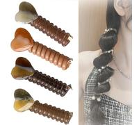 4 Pcs No Damage Soft Elastic Spiral Hair Ties, Twisted Hair Wire Pony Hairwire, Colorful Telephone Cord Scrunchies for Ponytails, for Thick Hair Ponytail Holders Accessories for Women Girl (4Pcs-b)