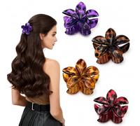 4 Pcs Pinze per Capelli Fiori Clip Artiglio da Donna Mollette Capelli,Pinza Capelli Donna Fiori per Capelli,Fermagli Antiscivolo per Donne Accessori per Ragazze e Donna Elegante Antiscivolo Plastica