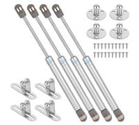 4 PCS Pistone a Gas Supporta, 200 N/20 Kg Molla a Gas, Idraulico Molla a Gas Pistone Pneumatico per Raccordi Flap Pistoni per Ante Cucina e Armadietto a Chiusura Delicata