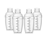 4 Pcs Plastic Cocktail Shaker Hand Drink Mixer with Scales and Straine