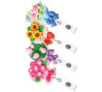 4 Pcs Porta Badge Infermiere Tesserino Clip Per Retrattile Carino