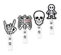 4 Pcs Porta Distintivo Portatessera Badge Bobina Titolare Retrattile