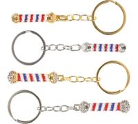 4 Pcs Portachiavi Parrucchiera Barbiere Accessori in Metallo Per