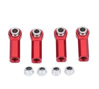 4 PCS RC Link Rod End M4 Thread CW 7mm | High Strength Alloy Ball Joint for 1/10 Model Car | Replacement for Steering/Suspension System | 4 Nuts Included (Red)