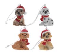4 Pcs Regalo Per Gli Amanti Dei Cani Cucciolo Di Natale Ciondolo Ornamento Del