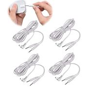 4 Pcs Replacement Wires Pin Electrode Pad Cable with 2mm Pins Connection Compatible for TENS Units & EMS Machines