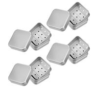 4 Pcs Scatola Porta Sapone in Metallo Di Da Viaggio Custodia Barre