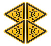 4 Pcs Segnale Di Avvertimento Avvelenamento Adesivi Sicurezza Avvertenza
