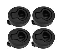 4 Pcs Serratura Campe, 61mm Chiusura ad Anello Tondo Plastica Nera Portello per Barche Porta Armadio Hardware Per Barche Campe Rimorchio