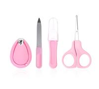 4 Pcs Set Manicure Neonati, Kit per La Cura Del Bambino, con Forbicine, Tagliaunghie, Lima e Pinzetta,Ottima Idea Regalo per Nascita o Battesimo