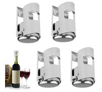 4 Pcs Sigillatore per Bottiglia in Acciaio Inossidabile, Tappo Salva Champagne, Sigillatore Bottiglia Professionale, Tappo Vino sottovuoto in Acciaio Inossidabile, Tappo per Vino Spumante, per Vino