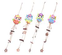 4 Pcs Soprammobile Legno Gufo Arredamento Forma Di Ciondolo Del Festival