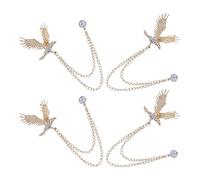 4 Pcs Spilla Da Bavero Con Catena Accessori Per Cappotti Abiti Uomo