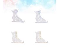 4 Pcs Spilla Forma Di Pattino Da Ghiaccio Con Diamanti Accessori Pattinaggio