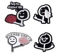 4 Pcs Spille Zaino, Spille Personalizzate Creative in Metallo, Creative Distintivi Satirici Divertenti, Funny Enamel Pin Metal Personalizzata Spilla, Per Zaini, Cappelli, Regalo