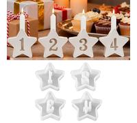 4 Pcs Stampi in Silicone Numeri Avvento, Stampo Silicone Natalizio, Stella Stampo per Candele Natale, Stampi Resina Epossidica per Candele fai da te Decorazione