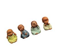 4 Pcs Statua "Non Vedo Il Male" Monaci Che Ascoltano Ornamenti Creativi
