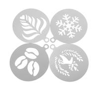 4 Pcs Stencil Per Caffe Decorare Torte Shaker in Polvere Acciaio Inossidabile