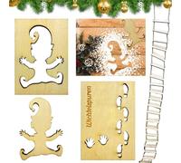 4 Pcs Stencil per Impronta di Gnomo, Stencil Natalizi, Modello di Impronta di Gnomo, Gnome Miniature, Scala a Maglia, per Interni, Elfo, Accessori per Natale, Riutilizzabili