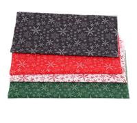 4 Pcs Stoffa Per Patchwork Kit Artigianale Con Fiocchi Di Neve Lavoretti