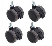 4 Pcs Swivel Casters Polyurethane Caster Wheels with Brake Threaded Stem M8x15mm Replacement Caster Furniture Wheels, for Coffee Table,Small Shelf,Small Appliances,Load Capacity 100kg